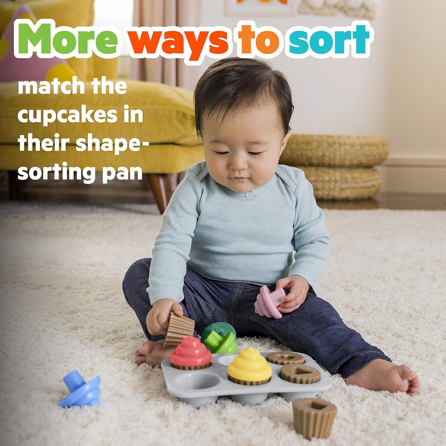imageBright Starts Sweet Cupcakes Shape Sorter Toy for Infants 3 Months and up Multicolor