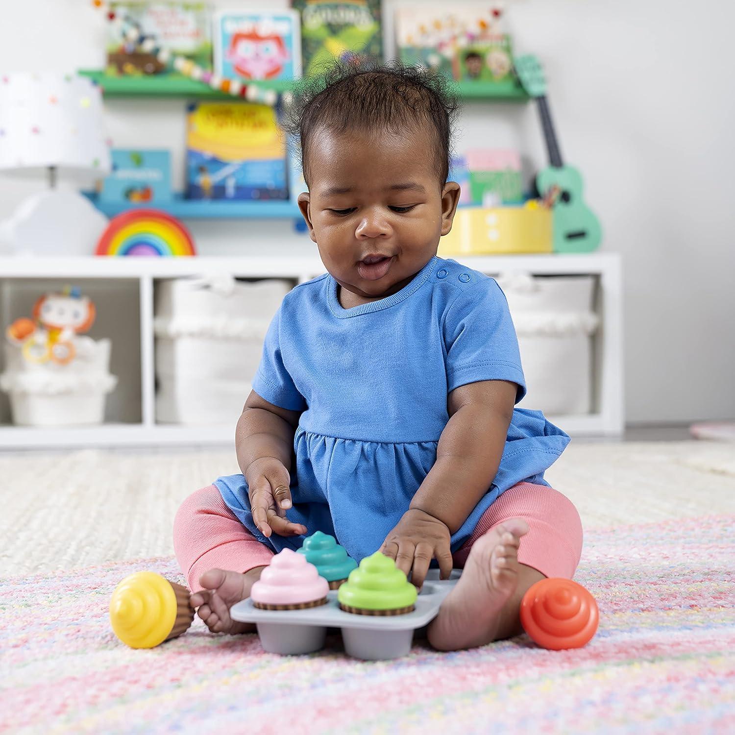 imageBright Starts Sweet Cupcakes Shape Sorter Toy for Infants 3 Months and up Multicolor