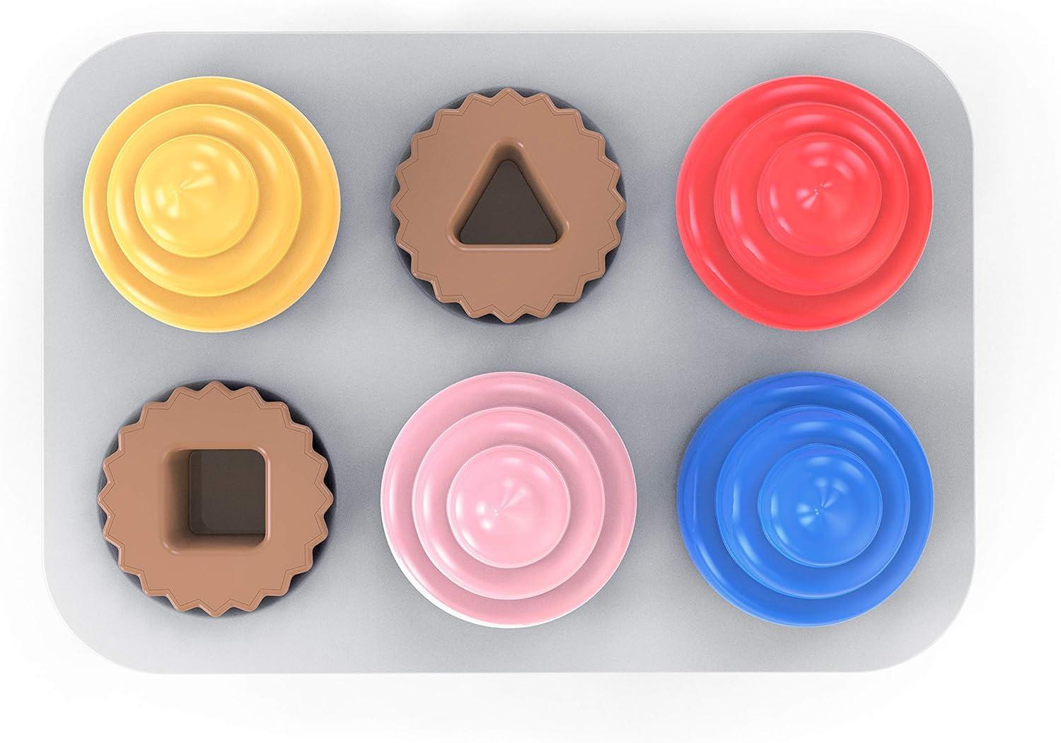 imageBright Starts Sweet Cupcakes Shape Sorter Toy for Infants 3 Months and up Multicolor