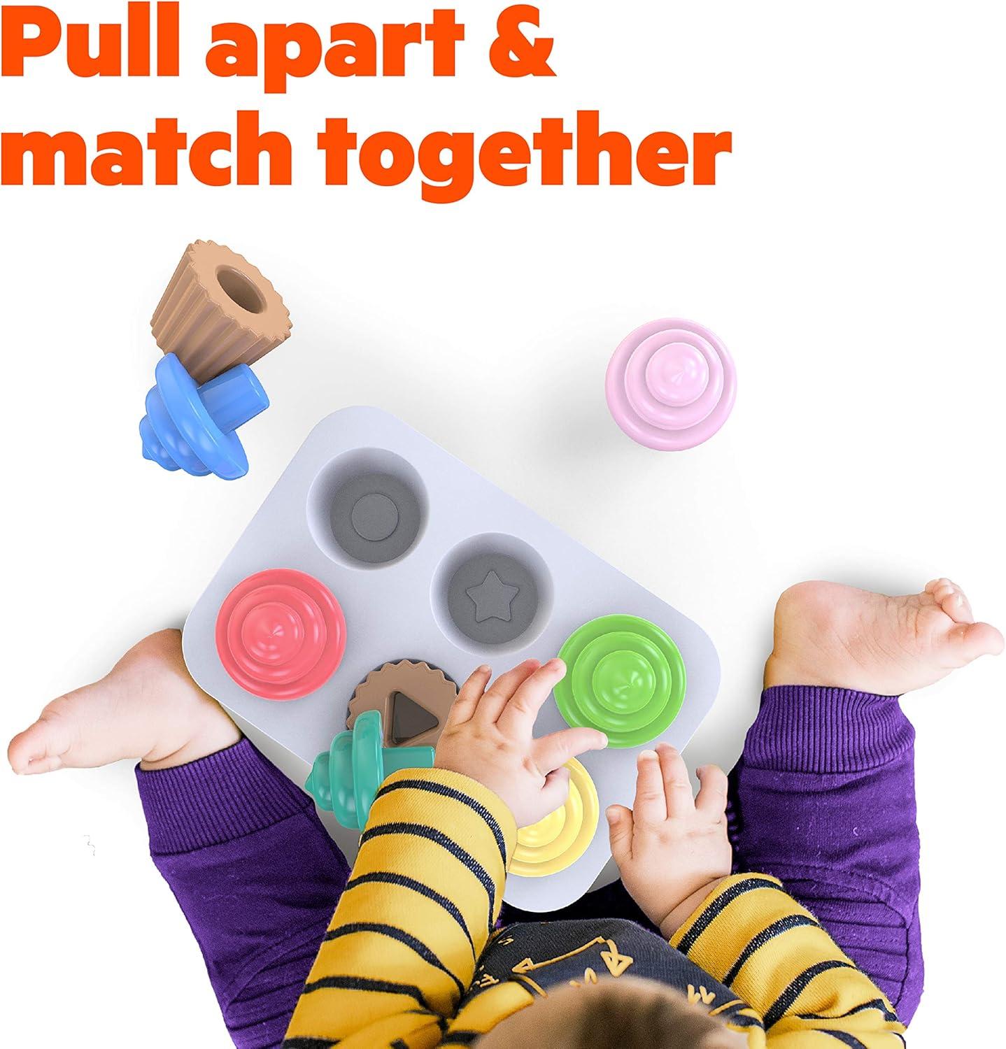 imageBright Starts Sweet Cupcakes Shape Sorter Toy for Infants 3 Months and up Multicolor