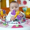 imageBright Starts Bounce Bounce Baby 2in1 Activity Center Jumper ampamp Table  Playful Pond Green 6 MonthsPlayful Palms
