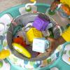 imageBright Starts Bounce Bounce Baby 2in1 Activity Center Jumper ampamp Table  Playful Pond Green 6 MonthsPlayful Pond