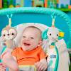 imageBright Starts Comfy Baby Bouncer Soothing Vibrations Infant Seat  Taggies Music Removable Toy Bar 06 Months Up to 20 lbs Whimsical WildJungle Vines