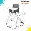 imageBright Starts Disney Baby Finding Nemo Pop n Dine Portable Highchair Suction Cup Nemo Toy Space Saving High Chair for IndoorOutdoor Dining with Fast Easy Compact Fold 6 Months  45 PoundsGray
