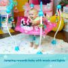 imageBright Starts Disney Baby MINNIE MOUSE PeekABoo Baby Activity Center Jumper with 8 Toys Lights ampamp Sounds 360Degree Seat 612 Months PinkBlue