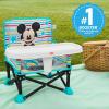 imageBright Starts Disney Mickey Mouse Pop N Sit Portable Booster IndoorOutdoor Use Floor Seat with Feeding Tray Blue 6 Mos  3 YrsMickey
