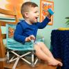 imageBright Starts Disney Mickey Mouse Pop N Sit Portable Booster IndoorOutdoor Use Floor Seat with Feeding Tray Blue 6 Mos  3 YrsNemo