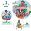 imageBright Starts Disney Mickey Mouse Pop N Sit Portable Booster IndoorOutdoor Use Floor Seat with Feeding Tray Blue 6 Mos  3 YrsNemo