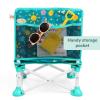 imageBright Starts Disney Mickey Mouse Pop N Sit Portable Booster IndoorOutdoor Use Floor Seat with Feeding Tray Blue 6 Mos  3 YrsStitch