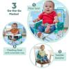 imageBright Starts Disney Mickey Mouse Pop N Sit Portable Booster IndoorOutdoor Use Floor Seat with Feeding Tray Blue 6 Mos  3 YrsStitch