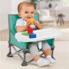 imageBright Starts Disney Mickey Mouse Pop N Sit Portable Booster IndoorOutdoor Use Floor Seat with Feeding Tray Blue 6 Mos  3 YrsTeal  Gray