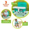 imageBright Starts Disney Mickey Mouse Pop N Sit Portable Booster IndoorOutdoor Use Floor Seat with Feeding Tray Blue 6 Mos  3 YrsTeal