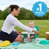 imageBright Starts Disney Mickey Mouse Pop N Sit Portable Booster IndoorOutdoor Use Floor Seat with Feeding Tray Blue 6 Mos  3 YrsTeal