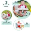 imageBright Starts Disney Mickey Mouse Pop N Sit Portable Booster IndoorOutdoor Use Floor Seat with Feeding Tray Blue 6 Mos  3 YrsWinnie The Pooh