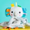 imageBright Starts Elephant Cuddle n Tags 2Sided Baby Lovey Security Soothing Blanket 16quot1 Count Pack of 5