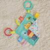 imageBright Starts Fuzzy Feelies Soothing Plush Security Blanket with Taggies Clips to Carriers and Strollers Newborn and up