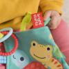 imageBright Starts Fuzzy Feelies Soothing Plush Security Blanket with Taggies Clips to Carriers and Strollers Newborn and up
