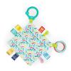 imageBright Starts Fuzzy Feelies Soothing Plush Security Blanket with Taggies Clips to Carriers and Strollers Newborn and up