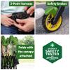 imageBright Starts John Deere Pop N Ride Stroller Wagon Foldable with Sun Shade 50 SPF Protection Seats 2 Kids at Once Green ampamp Yellow Unisex