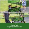 imageBright Starts John Deere Pop N Ride Stroller Wagon Foldable with Sun Shade 50 SPF Protection Seats 2 Kids at Once Green ampamp Yellow Unisex