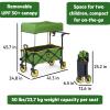imageBright Starts John Deere Pop N Ride Stroller Wagon Foldable with Sun Shade 50 SPF Protection Seats 2 Kids at Once Green ampamp Yellow Unisex