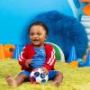 imageBright Starts Oball Rollin Rainstick Rattle EasyGrasp Toy Ages 3 Months Red  White  Blue Soccer Ball
