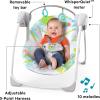 imageBright Starts Portable Automatic 6Speed Baby Swing with Removable Toy Bar 09 Months 620 lbs Rainforest VibesRainforest Vibes