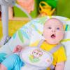 imageBright Starts Portable Automatic 6Speed Baby Swing with Removable Toy Bar 09 Months 620 lbs Rainforest VibesRainforest Vibes