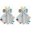imageBright Starts Elephant Cuddle n Tags 2Sided Baby Lovey Security Soothing Blanket 16quot1 Count Pack of 2