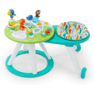 imageBright Starts Around We Go 2in1 Baby Walker Discovery Activity Center and Table Tropic Cool Ages 6 MonthsTropical Cool