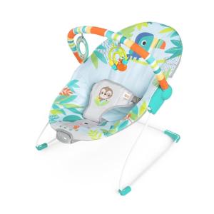 imageBright Starts Baby Bouncer Soothing Vibrations Infant Seat  Removable Toy Bar Nonslip Feet 06 Months Up to 20 lbs Rainforest VibesRainforest Vibes