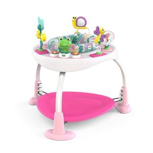 imageBright Starts Bounce Bounce Baby 2in1 Activity Center Jumper ampamp Table  Playful Pond Green 6 MonthsPlayful Palms