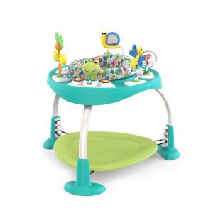 imageBright Starts Bounce Bounce Baby 2in1 Activity Center Jumper ampamp Table  Playful Pond Green 6 MonthsPlayful Pond