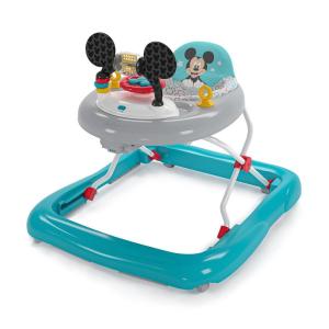 imageBright Starts Disney Baby Mickey Mouse Original Bestie 2in1 Baby Activity Walker  Easy Fold Frame and Removable Toy Station 6 Months and upWhite
