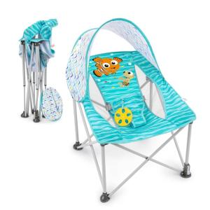 imageBright Starts Disney Finding Nemo Pop N Chill Travel Seat IndoorOutdoor Use Infant Seat with UPF 50 Canopy Blue Ages 06 MonthsNemo