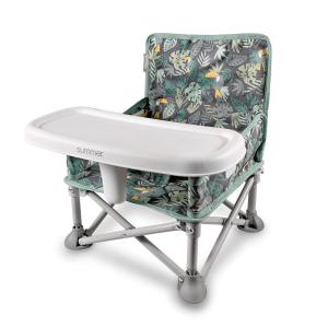 imageBright Starts Disney Mickey Mouse Pop N Sit Portable Booster IndoorOutdoor Use Floor Seat with Feeding Tray Blue 6 Mos  3 YrsJungle Bontanical