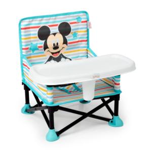 imageBright Starts Disney Mickey Mouse Pop N Sit Portable Booster IndoorOutdoor Use Floor Seat with Feeding Tray Blue 6 Mos  3 YrsMickey