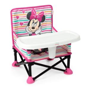 imageBright Starts Disney Mickey Mouse Pop N Sit Portable Booster IndoorOutdoor Use Floor Seat with Feeding Tray Blue 6 Mos  3 YrsMinnie