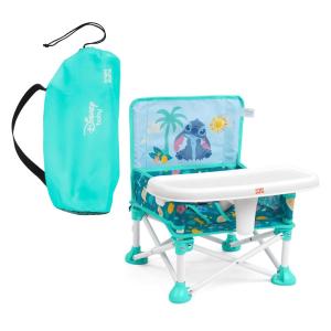 imageBright Starts Disney Mickey Mouse Pop N Sit Portable Booster IndoorOutdoor Use Floor Seat with Feeding Tray Blue 6 Mos  3 YrsStitch