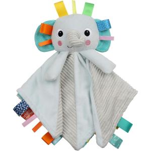imageBright Starts Elephant Cuddle n Tags 2Sided Baby Lovey Security Soothing Blanket 16quot1 Count Pack of 1