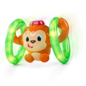imageBright Starts Roll ampamp Glow Monkey Crawling Baby Toy with Lights and Sounds Tummy Time Toy 6 Months and upRoll  Glow