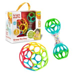 imageBright Starts Soothers ampamp Shakers 7pc Gift Set  BPAFree Baby Rattles Teethers and Stroller Toys Unisex Newborn2Piece Gift Set
