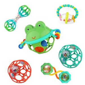 imageBright Starts Soothers ampamp Shakers 7pc Gift Set  BPAFree Baby Rattles Teethers and Stroller Toys Unisex Newborn6Piece Gift Set