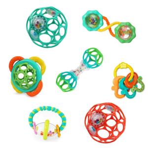 imageBright Starts Soothers ampamp Shakers 7pc Gift Set  BPAFree Baby Rattles Teethers and Stroller Toys Unisex Newborn7Piece Git Set