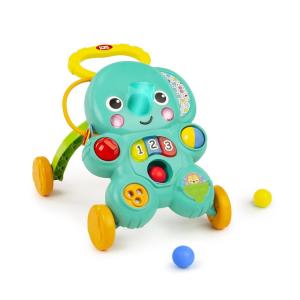 imageBright Starts Stroll n Roll 2in1Ball Push Walker  Includes 3 Toy Balls Elephant with 70 Songs ampamp Sounds 7 Activities  Ball Drop Piano Spinner Flip Book ampamp MoreStroll N Roll Walker