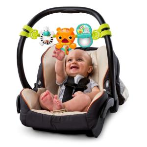 imageBright Starts Take Along Musical Carrier Baby Activity Toy Bar Hanging Car Seat Toy 4 Fun Melodies Fine Motor Skill Development Ages Newborn  MultiColorTake Along