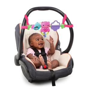 imageBright Starts Take Along Musical Carrier Baby Activity Toy Bar Hanging Car Seat Toy 4 Fun Melodies Fine Motor Skill Development Ages Newborn  MultiColorBusy Birdies