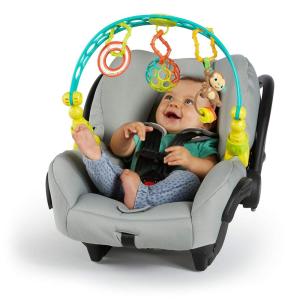 imageBright Starts Take Along Musical Carrier Baby Activity Toy Bar Hanging Car Seat Toy 4 Fun Melodies Fine Motor Skill Development Ages Newborn  MultiColorOball Flex N Go