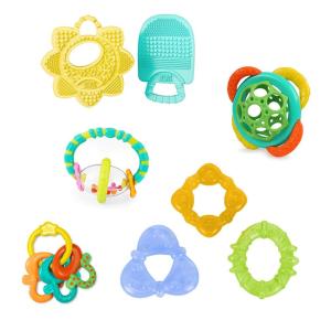 imageBright Starts Teeth Relief 8pc Gift Set  BPAFree Baby Teethers Refrigerated Teething Toys Unisex 3 Months