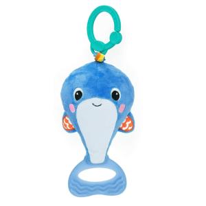 imageBright Starts Whalearoo Pull ampamp Shake Activity Toy with Pull String Stuffed Animal for Baby Newborn and up Multicolor